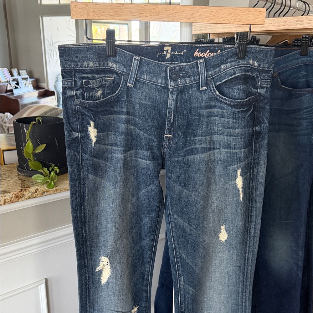 Dark Wash Distressed Women's Dojo Jeans Bootcut